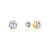 5A Cubic Zirconia 7 Mm Geometric Stud Earrings - Gold