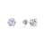 5A Cubic Zirconia 7 Mm Geometric Stud Earrings - White Gold