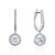 5A Cubic Zirconia Geometric Halo Drop Earrings - Silver