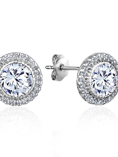 Club Rochelier 5A Cubic Zirconia Geometric Halo Stud Earrings product