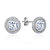 5A Cubic Zirconia Geometric Halo Stud Earrings - Silver