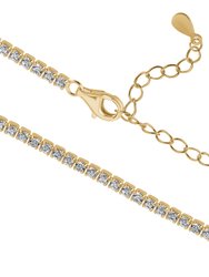 5A Cubic Zirconia Minimalist Tennis Necklace - Gold