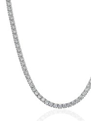 5A Cubic Zirconia Minimalist Tennis Necklace - Siver - Silver