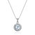 5A Cubic Zirconia Round Pendant Necklace - Silver
