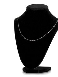 925 Sterling Silver Long Necklace with Cubic Zirconia