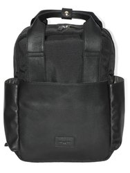 Backpack With Double Handles And Multi Pockets - Black