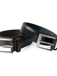 Club Rochelier 2Pc Leather Belt Set