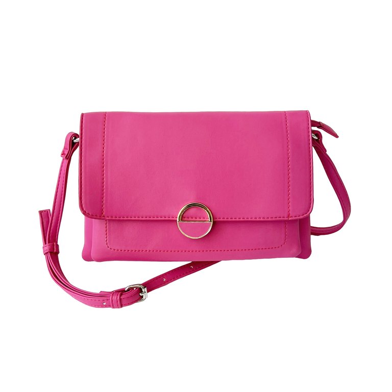 Crossbody With Round Ornament - Fuchsia