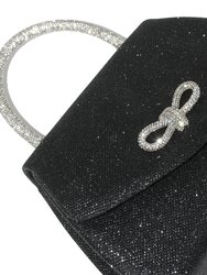 Evening Bag With Glitter Handle And Bow