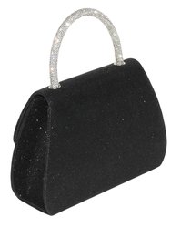 Evening Bag With Glitter Handle And Bow