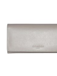 Full Leather Ladies Clutch Wallet With Gusset - Taupe