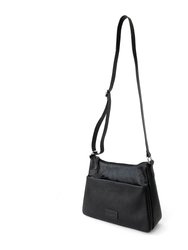 Ladies Leather Medium Multi Zip Crossbody Bag