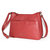 Ladies Leather Medium Multi Zip Crossbody Bag