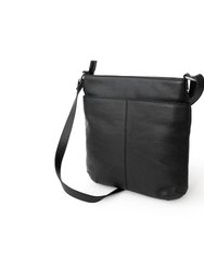 Ladies Leather Top Zipper Crossbody Bag