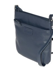 Ladies Leather Top Zipper Crossbody Bag