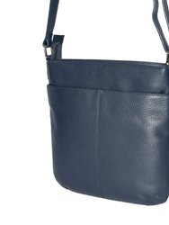 Ladies Leather Top Zipper Crossbody Bag