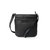 Ladies Leather Top Zipper Crossbody Bag - Black