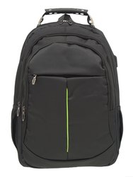 Oval Multi Pocket Backpack with Usb - Black