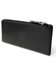 Slim Ladies Clutch With Top Zipper