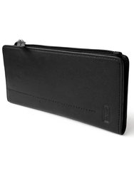 Slim Ladies Clutch With Top Zipper