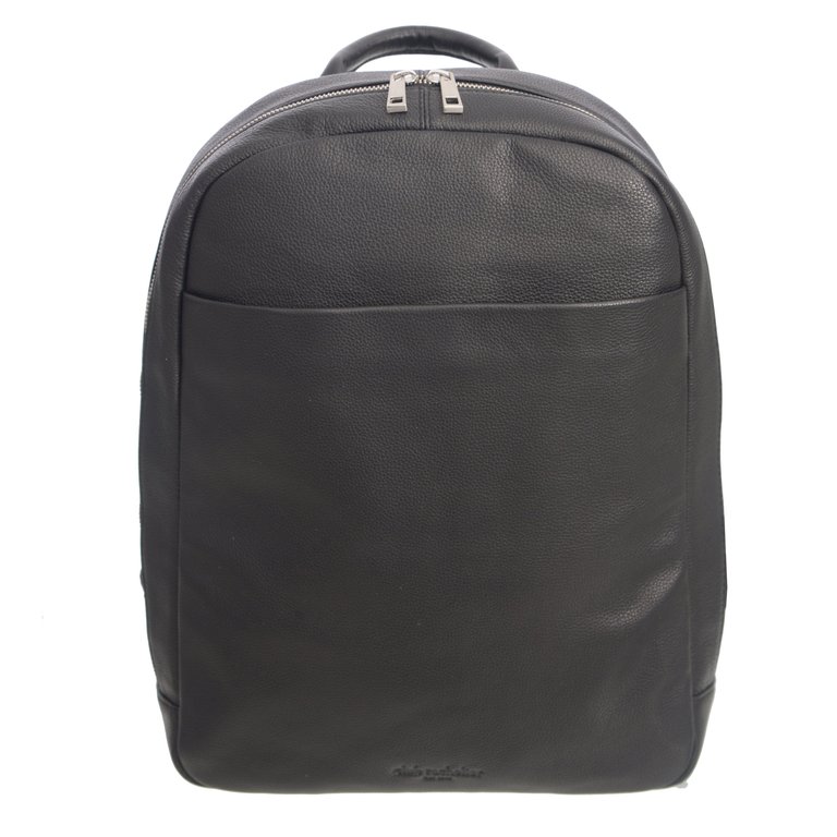 SLIM LEATHER BACKPACK WITH HIDDEN FRONT POCKET - Club Rochelier
