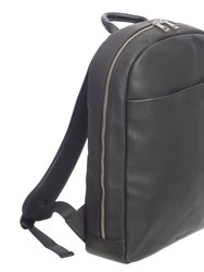 SLIM LEATHER BACKPACK WITH HIDDEN FRONT POCKET