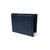 Slim Mens Full Leather Wallet with Zippered Pocket - Navy