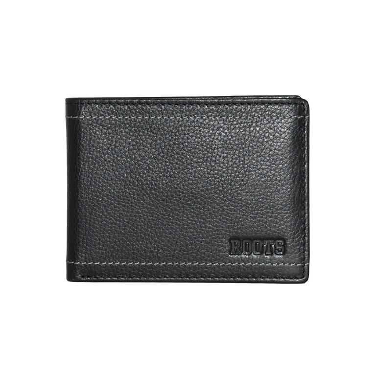 Slim Men's Wallet -  Roots Trenton Collection - Black