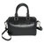 Small Leather Barrel Bag With Adjustable Strap - Black