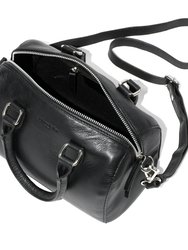 Small Leather Barrel Bag With Adjustable Strap