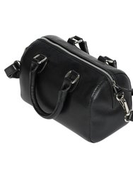 Small Leather Barrel Bag With Adjustable Strap