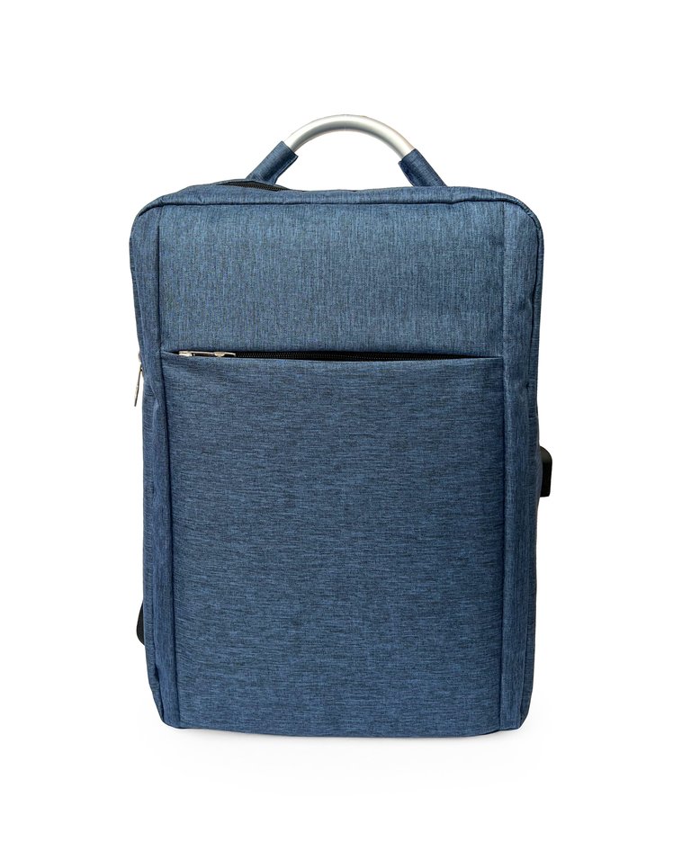 Tech Backpack with Metal Handle - Navy