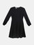 CO Essentials Women's Black Peasant SLV Short Dress - Black