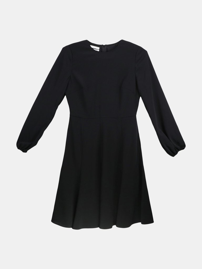 CO Essentials Women's Black Peasant SLV Short Dress - Black
