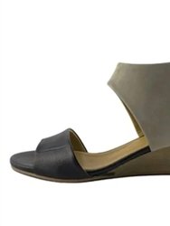 Two Toned Leather Wedge Sandal
