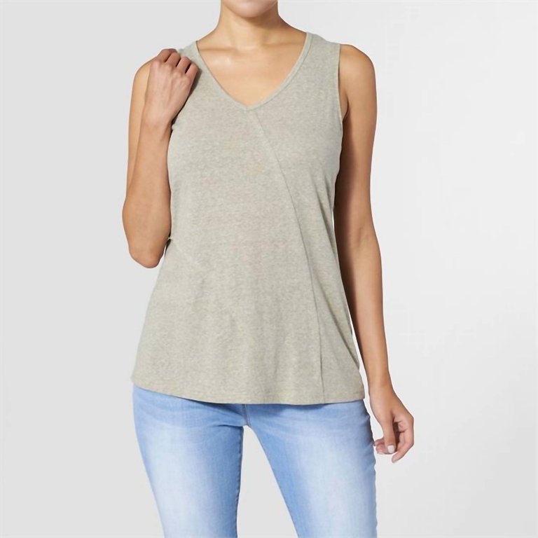 Haiden V-Neck Tank In Olive - Olive