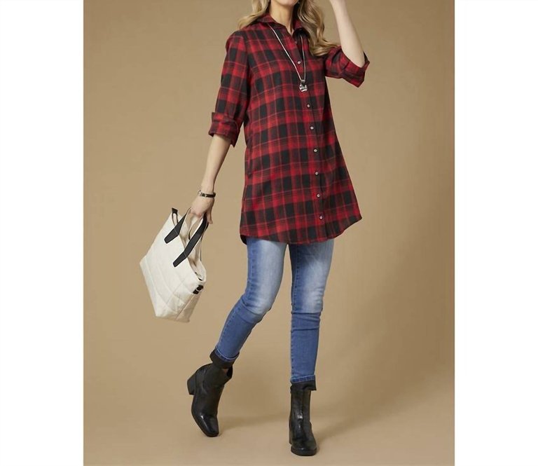 Joy Plaid Dress In Red