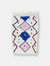 Birdcage Vintage Moroccan Rug 2'x3' - White/Pink/Blue/Black