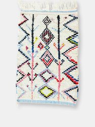 Cameron Post Vintage Moroccan Rug 2'x3' White/Pink/Blue/Red/Green (Wool)