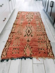 Cotton Candy Vintage Moroccan Rug 2'x7' Brown (Wool) - Brown