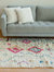 On The Silver Globes Vintage Moroccan Rug 4'x6' White/Pink/Blue (Wool)