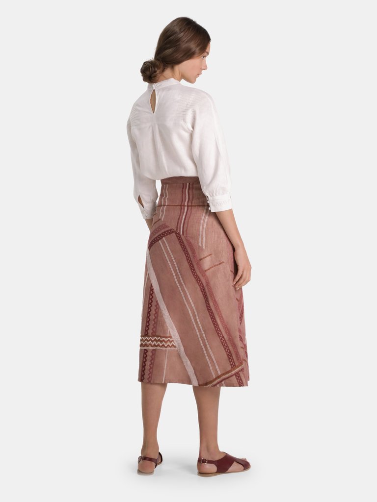Erendira Embroidered Midi Skirt 