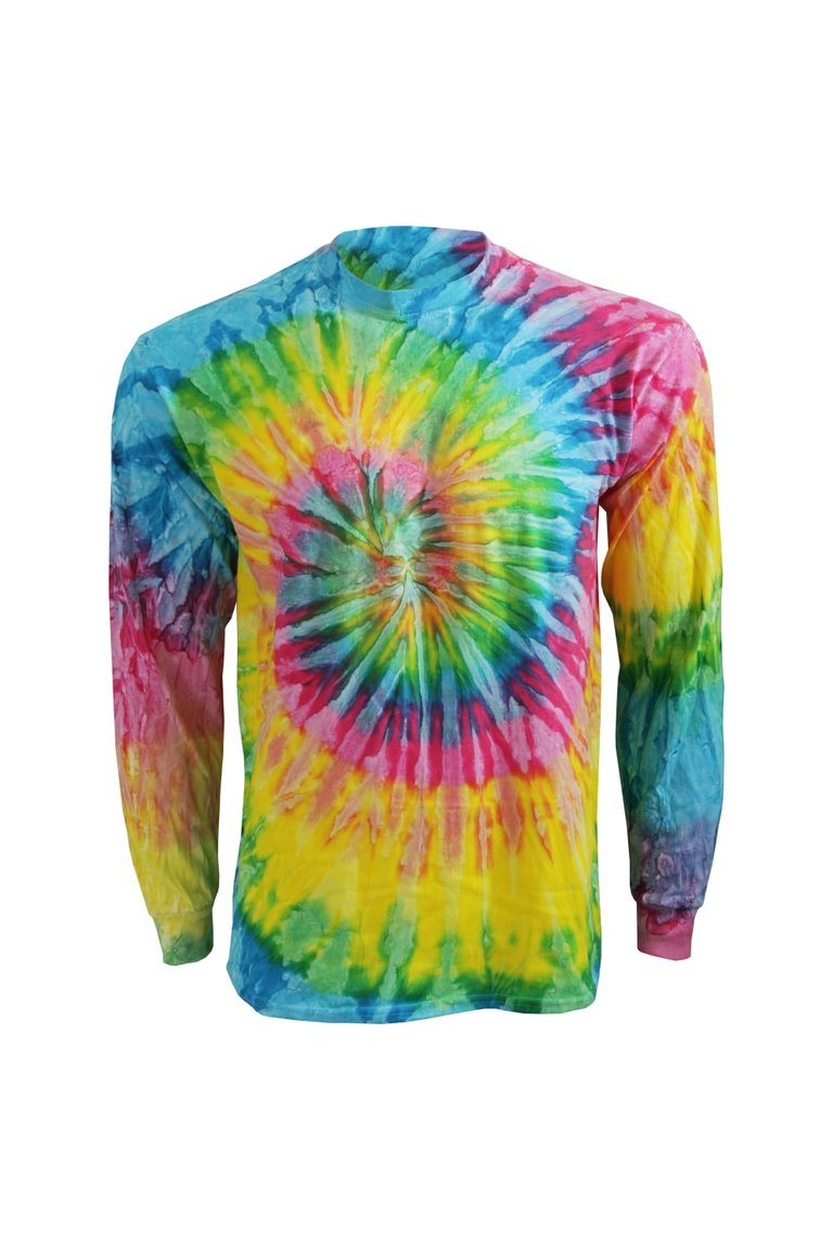 Colortone Adults Unisex Long Sleeve Tie-Dye T-Shirt (Saturn) - Saturn