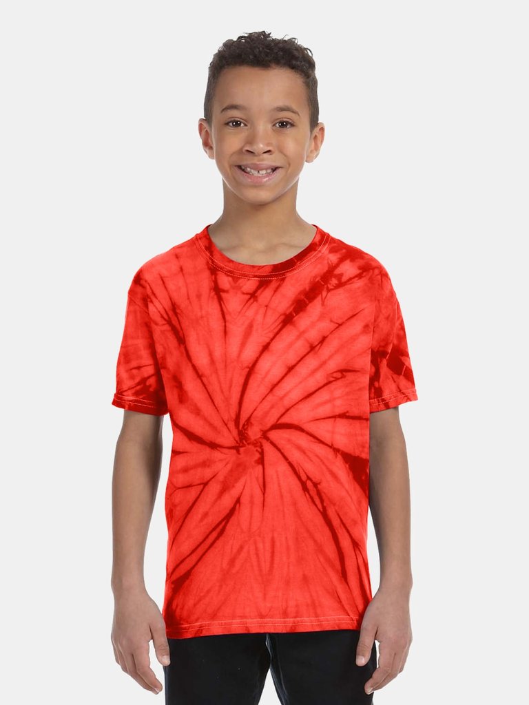 Colortone Childrens Little Boys Tonal Spider Short Sleeve T-Shirt (Spider Red)