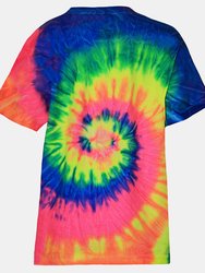 Colortone Kids/Childrens Little Boys Rainbow Tie-Dye Heavyweight T-Shirt (Neon Rainbow)