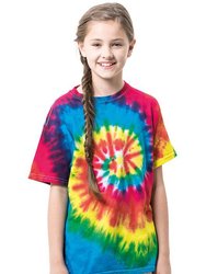 Colortone Kids/Childrens Little Boys Rainbow Tie-Dye Heavyweight T-Shirt (Rainbow)