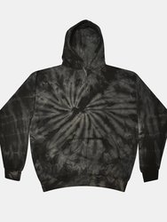 Colortone Unisex Rainbow Tie Dye Pullover Hoodie (Black/White) - Black/White