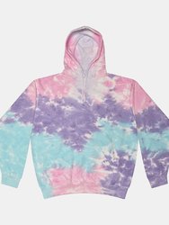 Colortone Unisex Rainbow Tie Dye Pullover Hoodie (Purple/Blue/Pink) - Purple/Blue/Pink