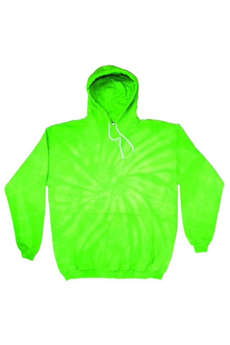 Colortone Unisex Tonal Spider Tie Dye Pullover Hoodie (Spider Lime) - Spider Lime