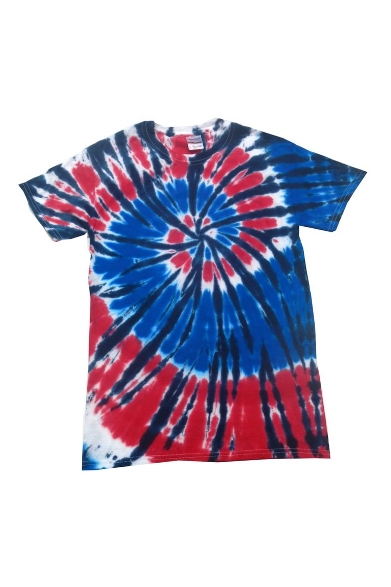 Colortone Womens/Ladies Rainbow Tie-Dye Short Sleeve Heavyweight T-Shirt (Independence) - Independence